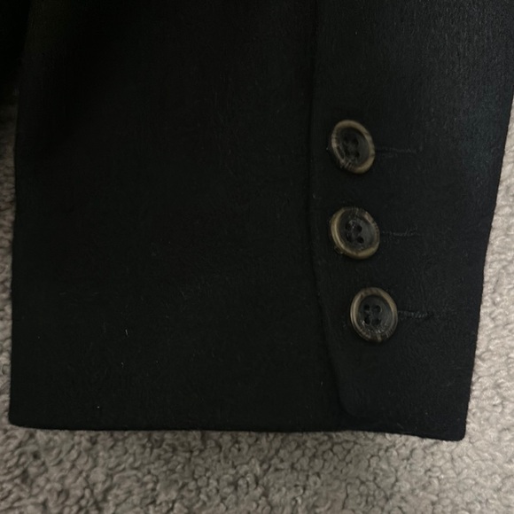 NWOT Old Navy Mens Single Breasted Wool Blend Trench Coat Black Size L - Picture 3 of 6